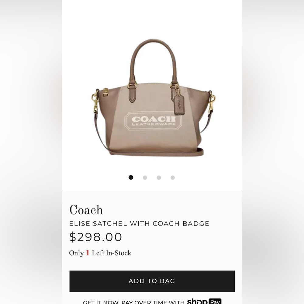 NWOT Coach Elise Satchel Bag - Picture 16 of 16